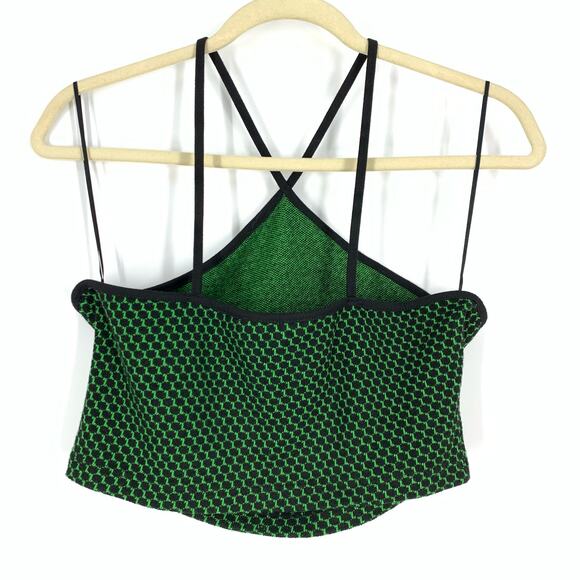 Zara Green Black Crop Halter Top Women's Size Medium - Picture 4 of 6